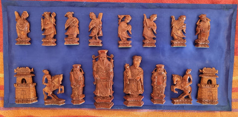 Jeu d'échec en ivoire et plateau en érable