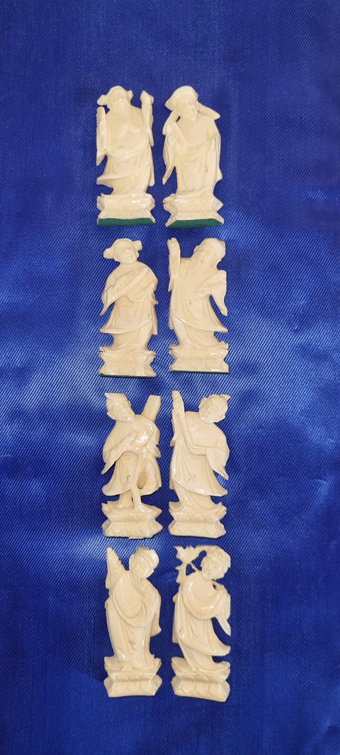 Jeu d'échec en ivoire et plateau en érable